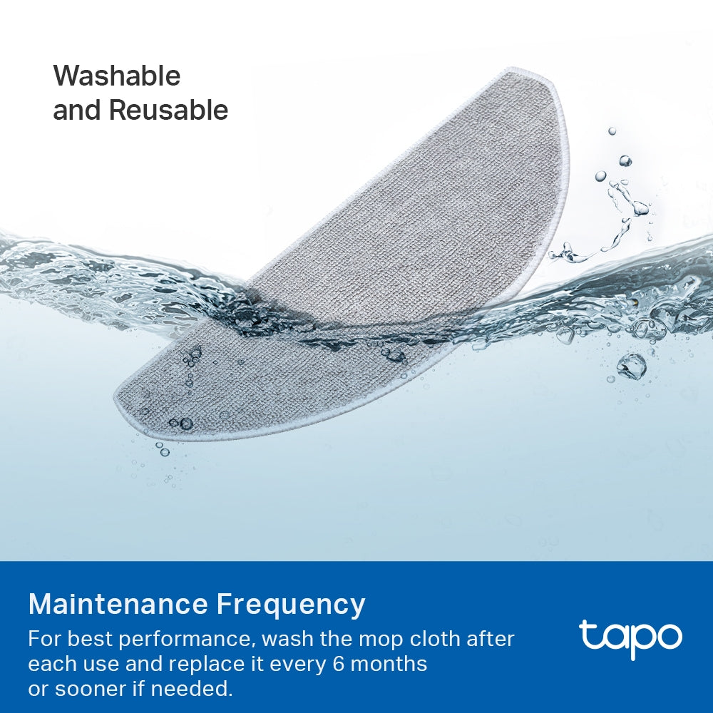 Tapo Robot Vacuum Washable Mop Cloth (10 Packs), Tapo RVA301(2-pack)