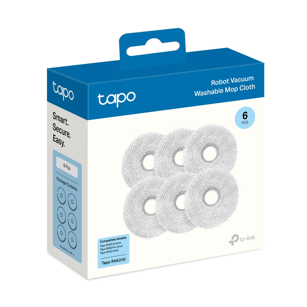 Tapo RVA310 | Tapo Robot Vacuum Washable Mop Cloth (6 Pcs)