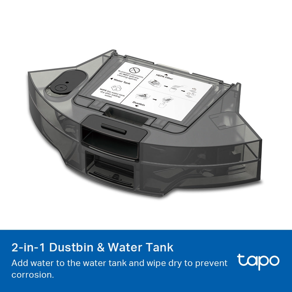 Tapo RVA500 | Tapo Robot Vacuum 2-in-1 Dustbin & Water Tank