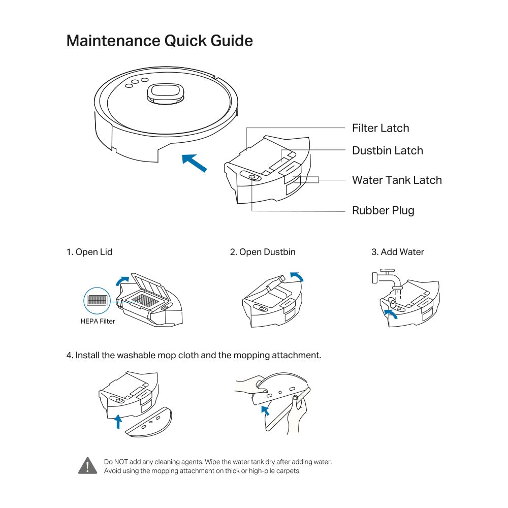 Tapo RVA500 | Tapo Robot Vacuum 2-in-1 Dustbin & Water Tank