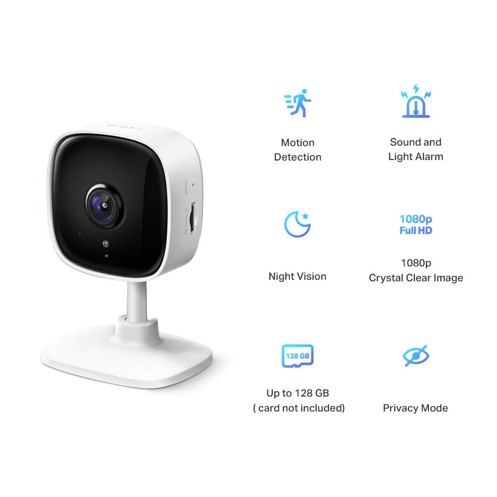 Mini Indoor Wi-Fi Camera, 1080P, Baby Crying Detection, Tapo TC60(2-pack)