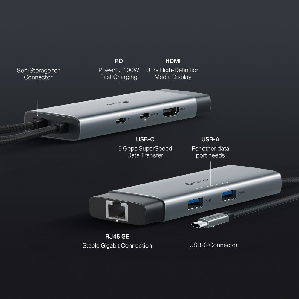 USB Type-C 6 in 1 Hub, UH6120C(2-pack)
