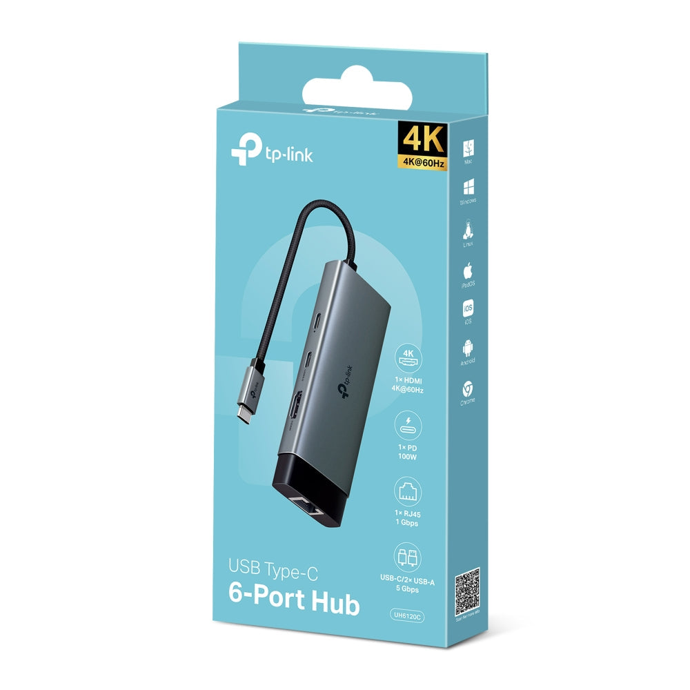 USB Type-C 6 in 1 Hub, UH6120C(2-pack)