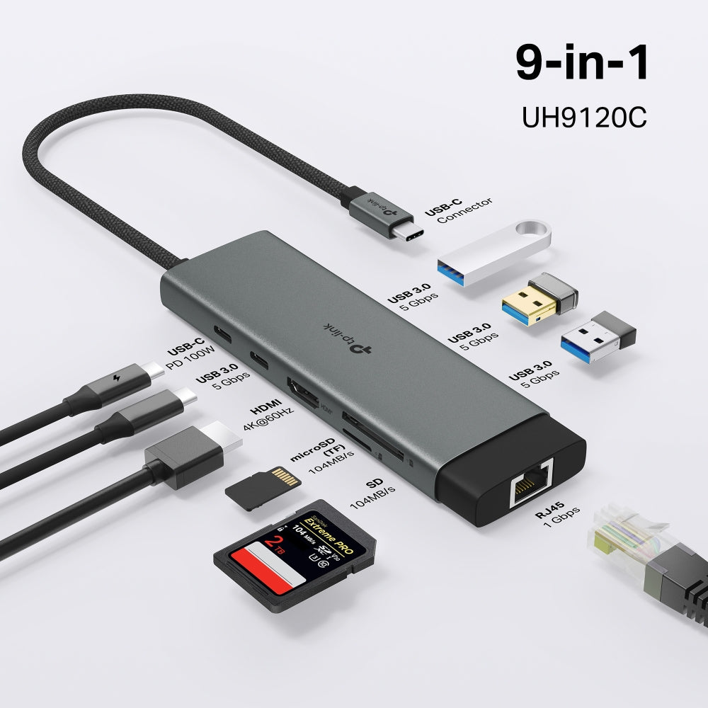 UH9120C (2-pack) | USB Type-C 9 in 1 Hub