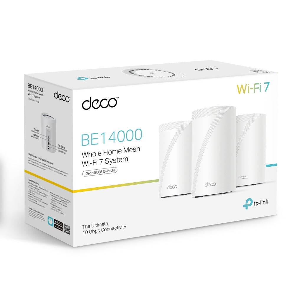 Deco BE68 (3-pack) | BE14000 Tri-Band Whole Home Mesh Wi-Fi 7 System